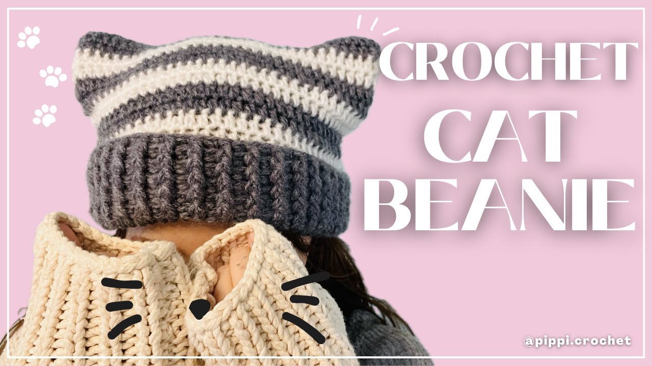 1日で完成｜猫耳ニット帽｜かぎ針編み