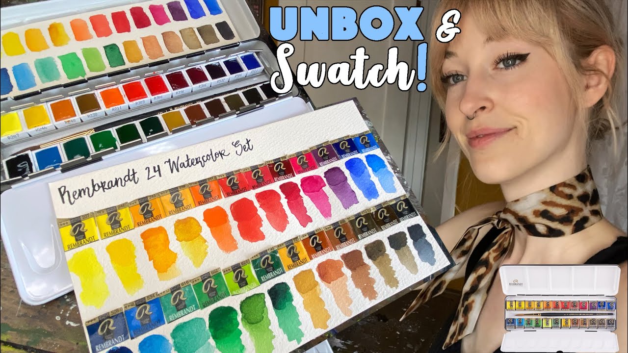 Unbox and Swatch! Rembrandt 24 Deluxe Watercolor Palette