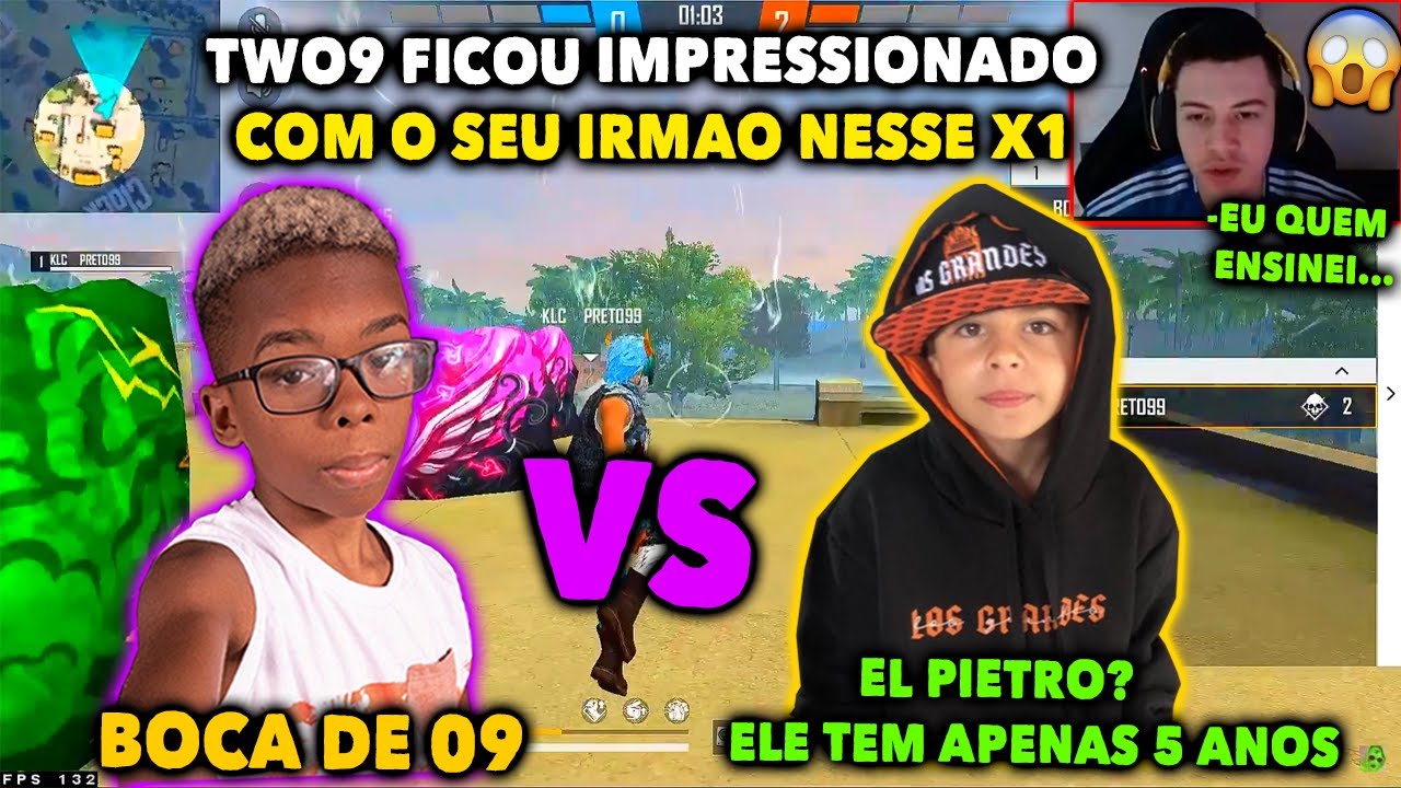 BOCA DE 09 VS IRMÃO DO TWO9 DE 5 ANOS JÁ É A LENDA X1 - TWO9 FICOU DE BOCA ABERTA AO VER ELE JOGAR!