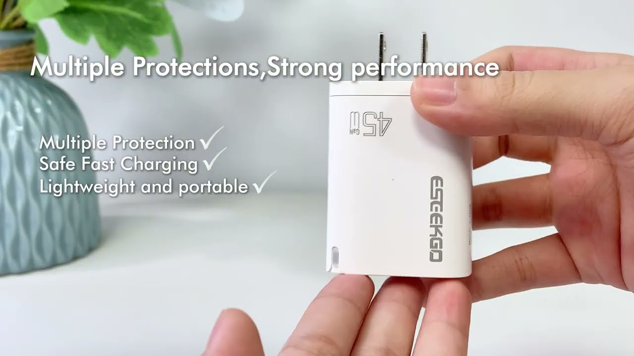 ESEEKGO T-45UB PD45W GaN Dual Ports Fast Charging Travel Charger