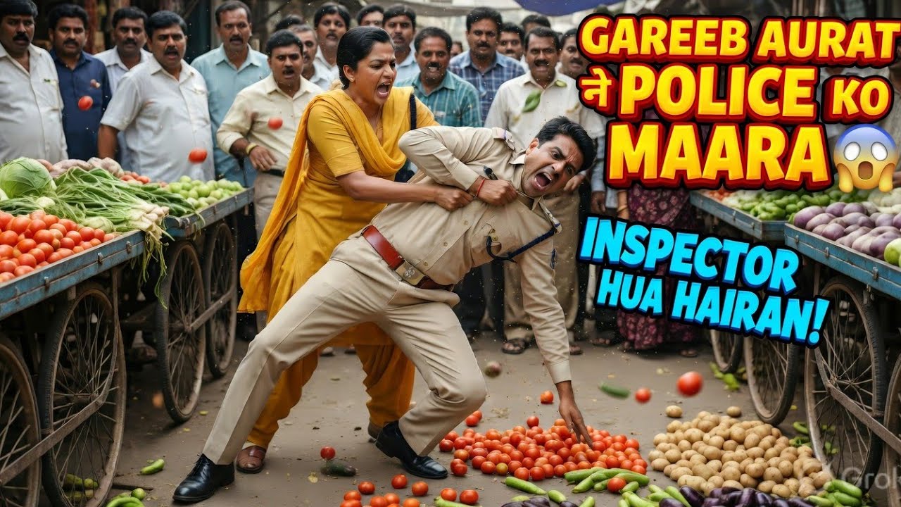 When the inspector raised his hand on the vegetable vendor. What happened next to the inspector