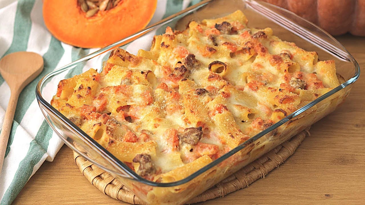 PASTA AL FORNO ZUCCA E SALSICCIA | Ricetta facile | easy pumpkin and sausage baked pasta