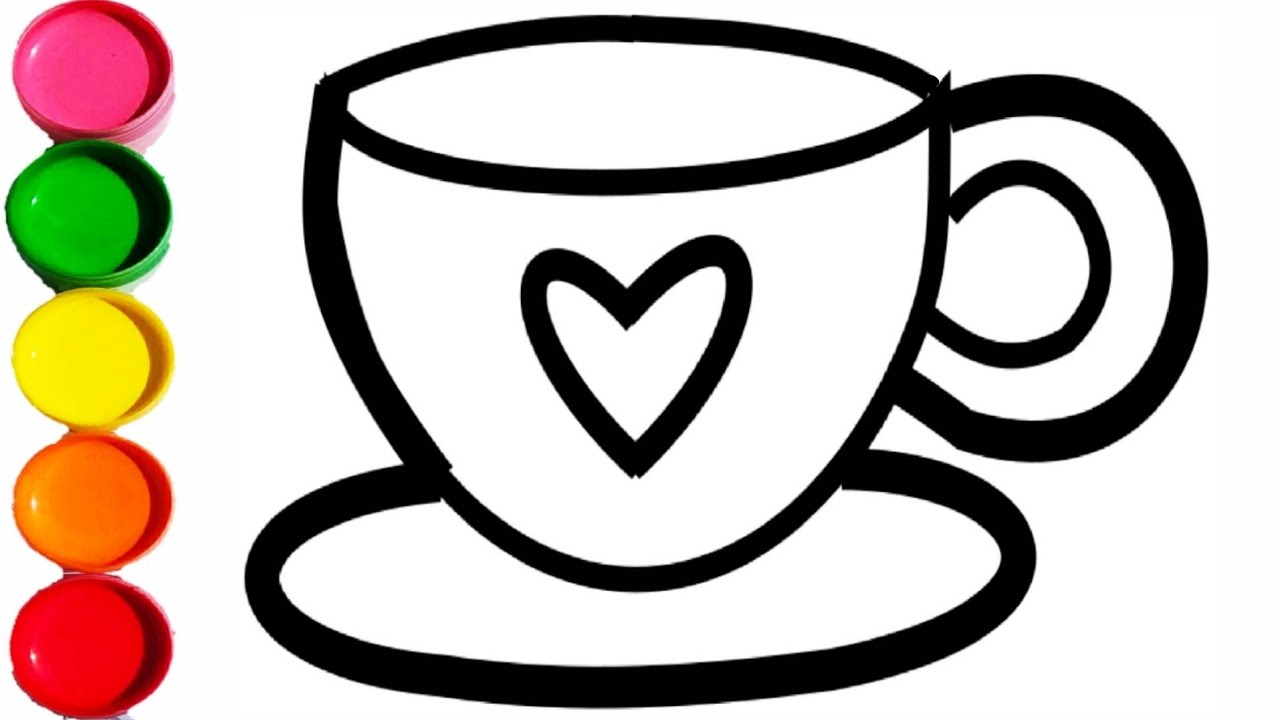Tea Cup Drawing 🌈Easy and Simple Colouring 🌈Drawing Colour