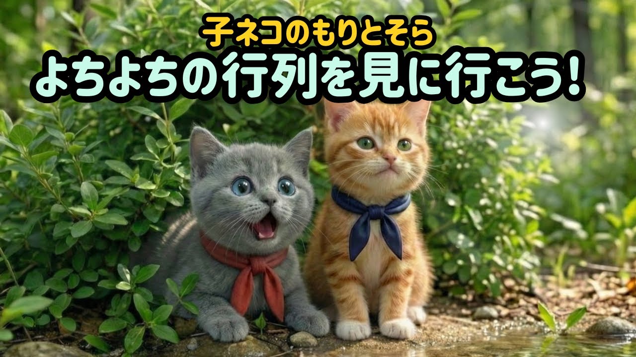 【子ネコのもりとそら】よちよちの行列を見に行こう！