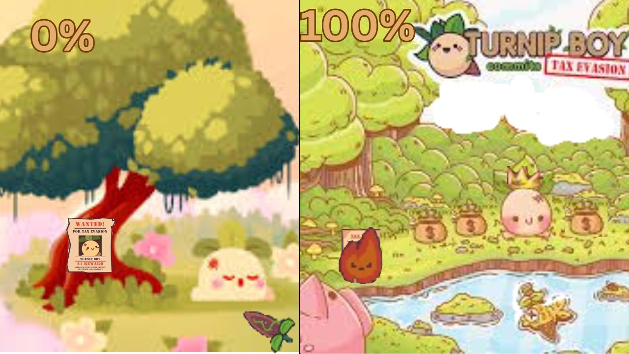 Turnip Boy commits tax evasion 100% and full playthrough