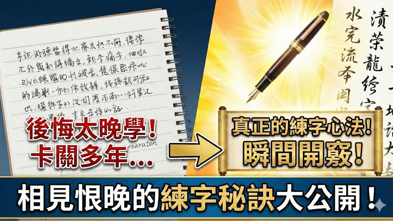 54-後悔太晚學！這才是真正的練字心法！練字卡關的我，看到這方法瞬間開竅！-寫字心法-練字要訣-硬筆入門-