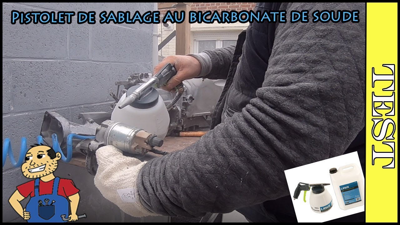 Pistolet de sablage au bicarbonate de soude (le test )