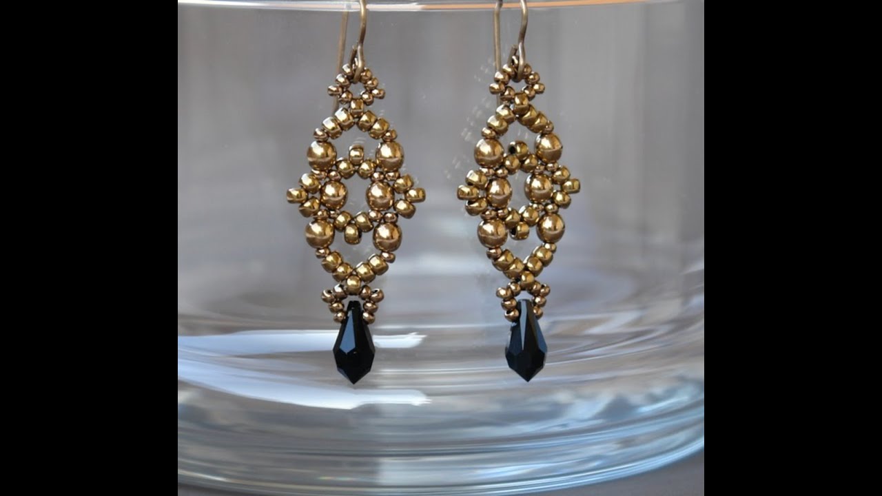 Sidonia's handmade jewelry - Losange earrings - beading tutorial