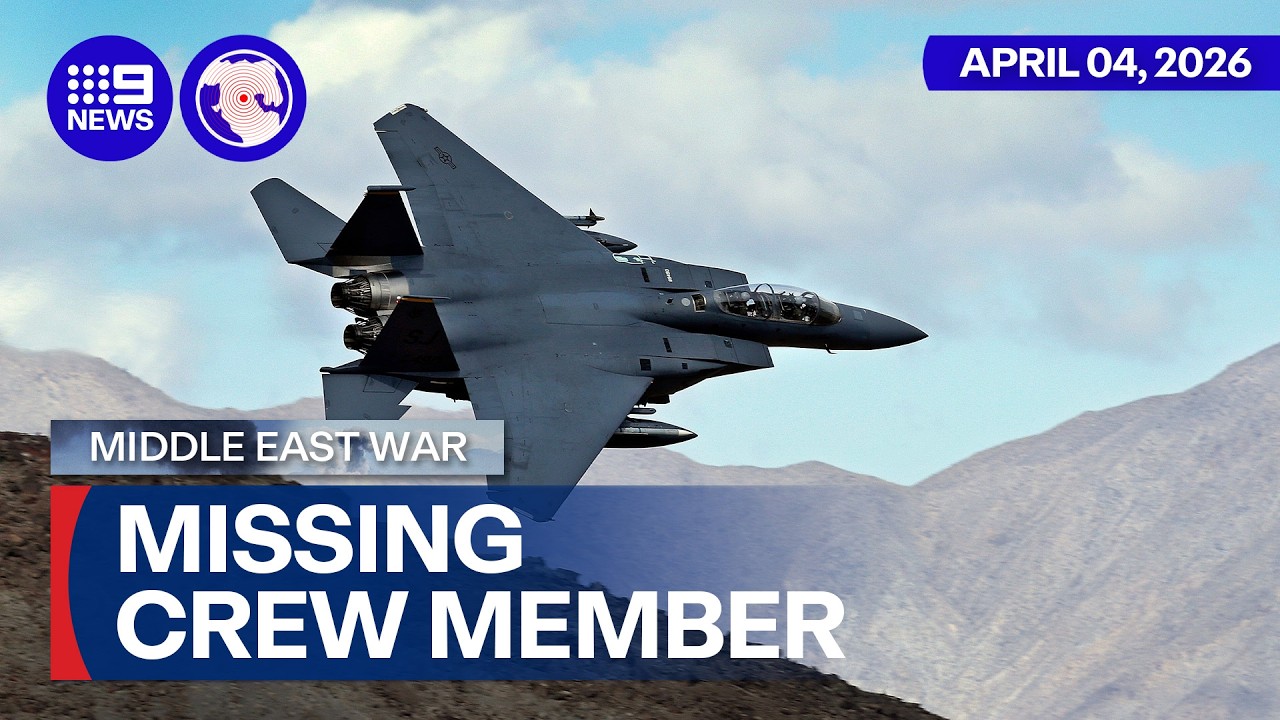 Search for missing pilot after fighter jet shot down | 9 News Australia