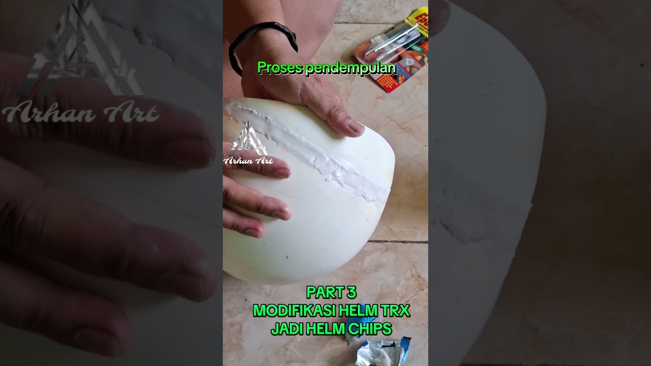 restorasi modifikasi helm TRX honda jadi Helm.CHIPS#restoration #modification #helmet #honda #