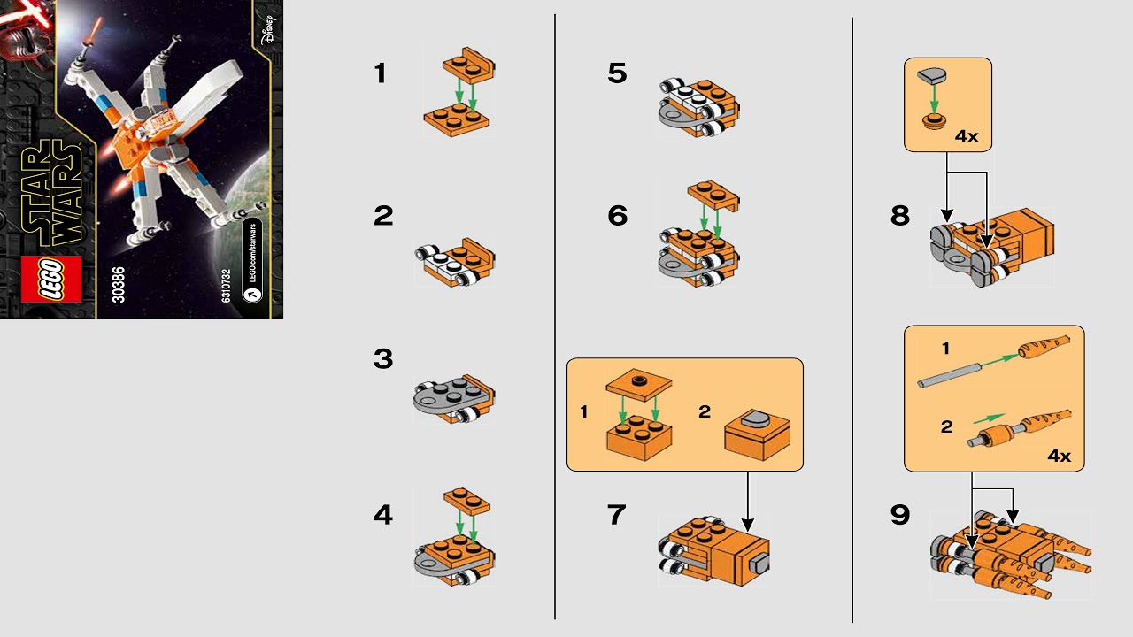 🛸 LEGO instructions 🛸 Star Wars 🛸 30386 🛸 Poe Dameron's X wing Fighter 🛸