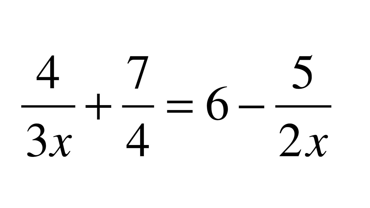 Ecuaciones de primer grado 4/(2x) +7/4 = 6-5/(2x)