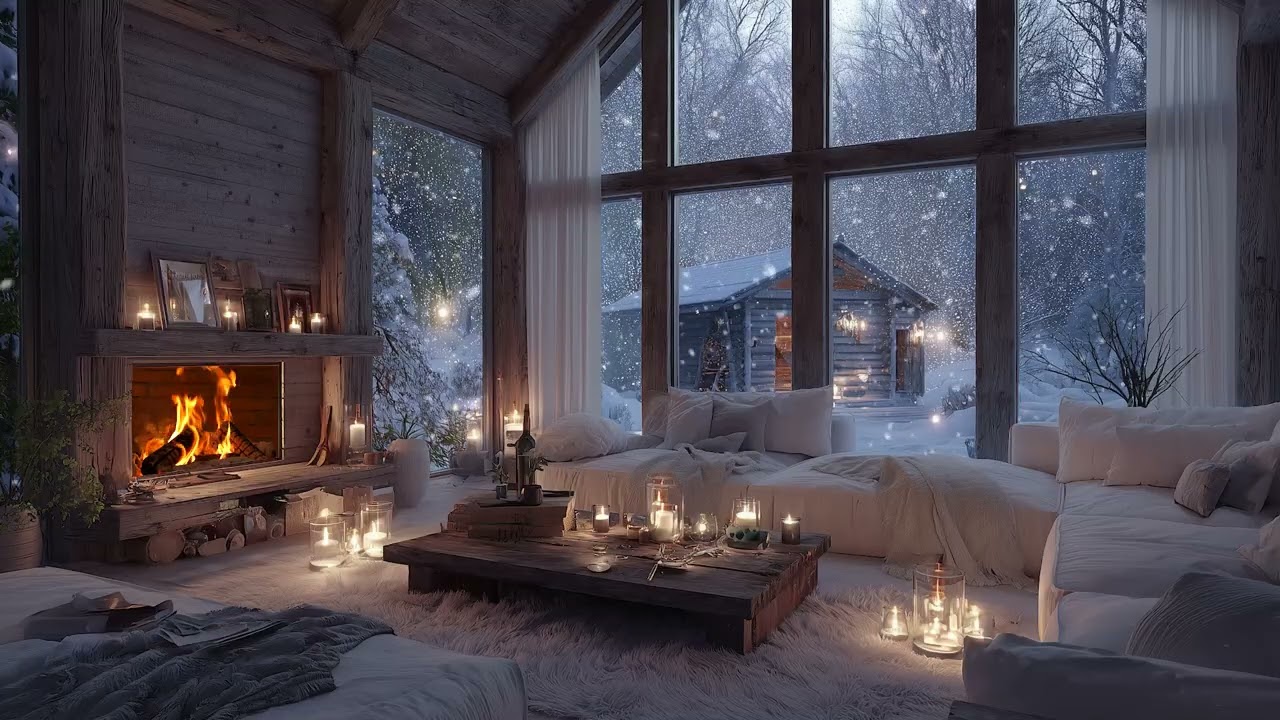 (No Ads) Gentle Piano Music & Fireplace Glow for Quiet Morning and Inner Calm