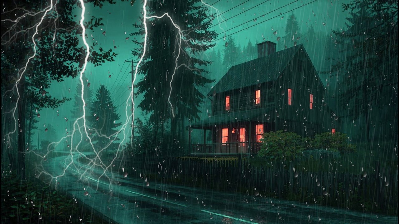 Vence el Insomnio con Lluvia Fuerte y Truenos – Lluvia Torrencial para Dormir Toda la Noche