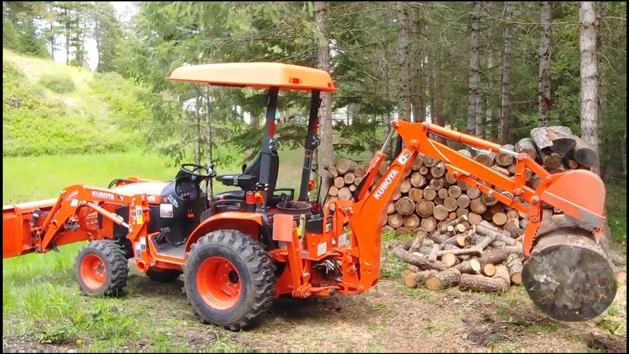 Using the BH70 and Kubota B2301 to cut up firewood.