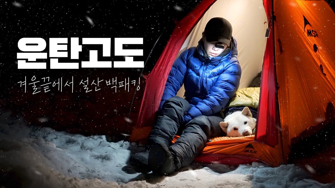상고대 눈꽃비가 내리는 운탄고도ㅣ겨울끝에서 진돗개와 설산에서 동계 백패킹