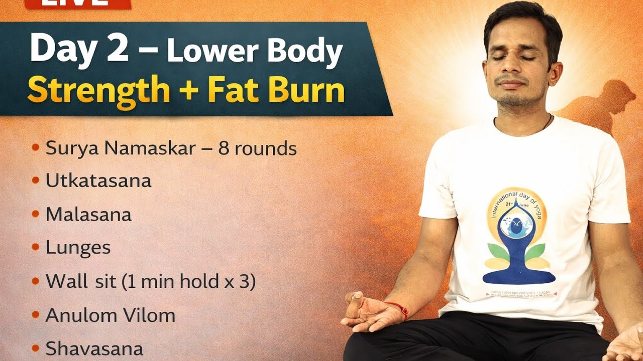 🔴Live Yoga Lover Body Strength+Fat Burn #damodarbohra #liveyoga #yoga #dailylive #health