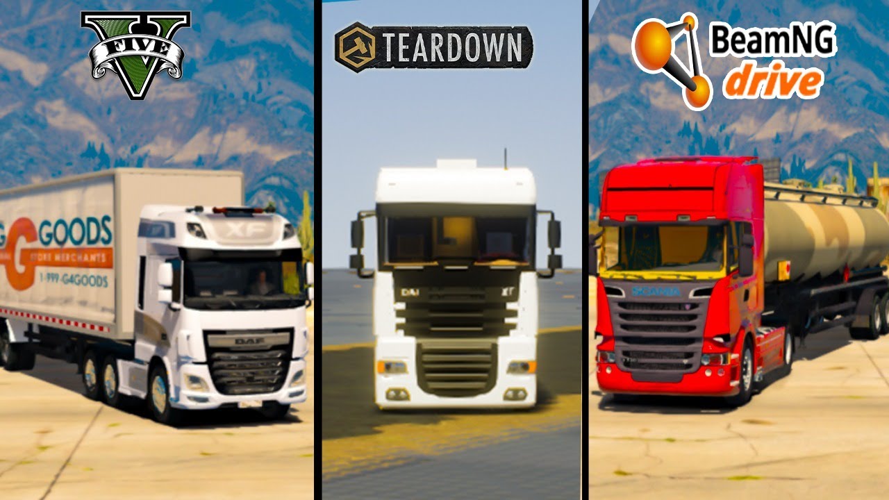 GTA 5 DAF VS BRICK RIGS VS GTA 5 SCANIA TRUCK - WHICH IS BEST?