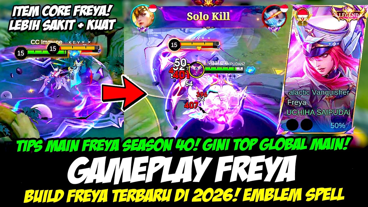 CARA MAIN FREYA SEASON 40❗TIPS FREYA SAKIT + KUAT VS 5❗BUILD FREYA TERBARU 2026❗TOP GLOBAL FREYA