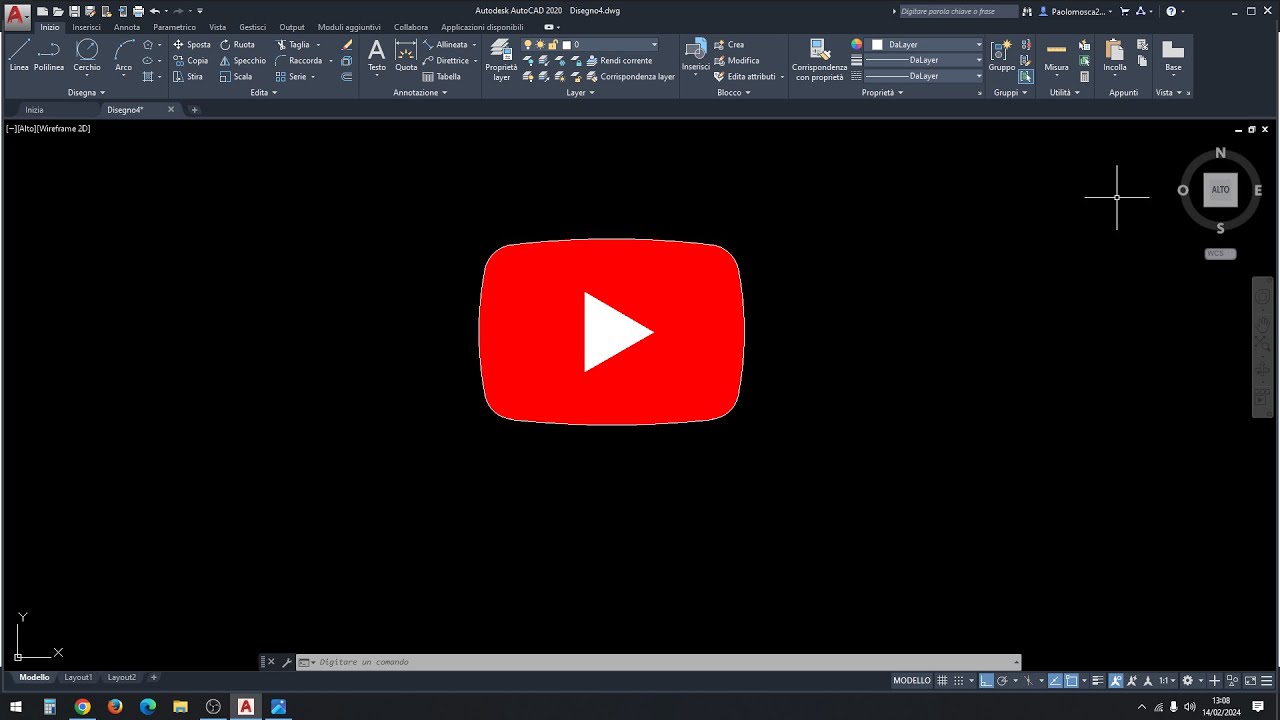 Tutorial logo Youtube su Autocad - Prof. Paolo Mosca