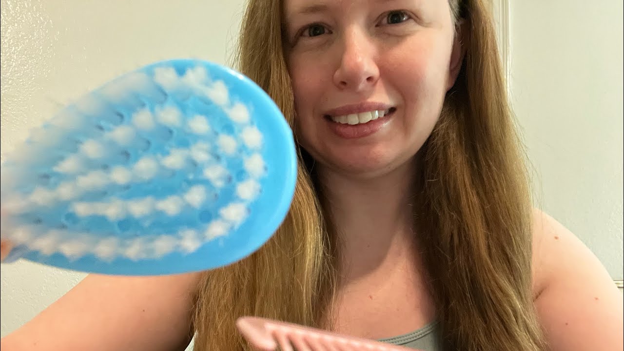 ASMR pretend lice check whispering 