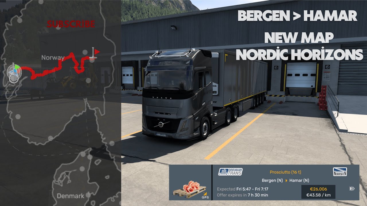 ETS2 | New Map | Driving from Bergen to Hamar | No Commentary, No Music | Relaxing