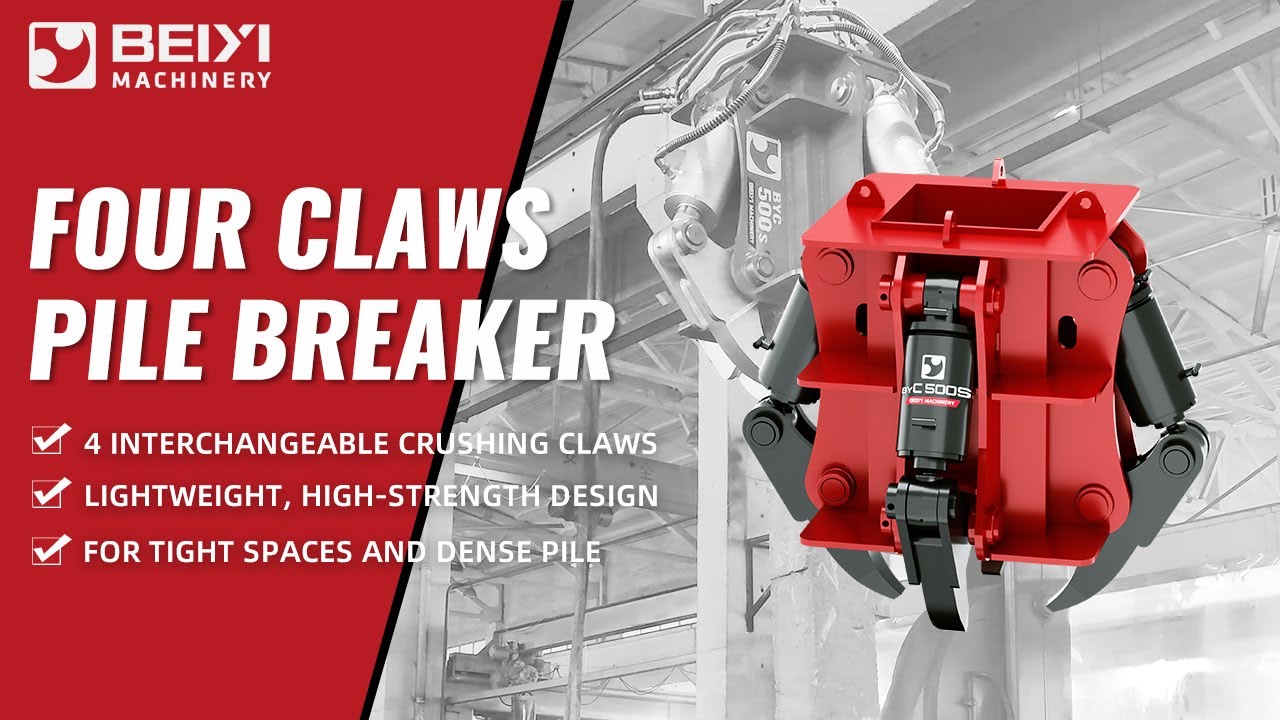 Four Claws Pile Breaker &ndash; Precision Cutting for Circular & Square Piles | Beiyi Machinery