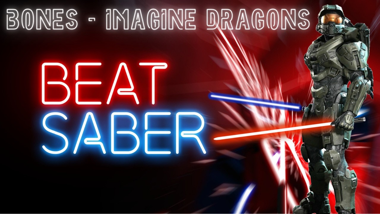 Master Chief DOMINATES the notes in BEAT SABER (Bones - Imagine Dragons) #beatsaber #music #gaming