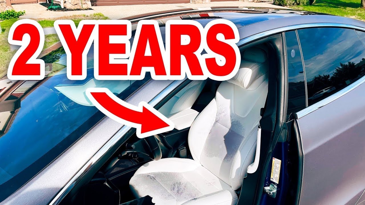 White Tesla Seats After 2 Years