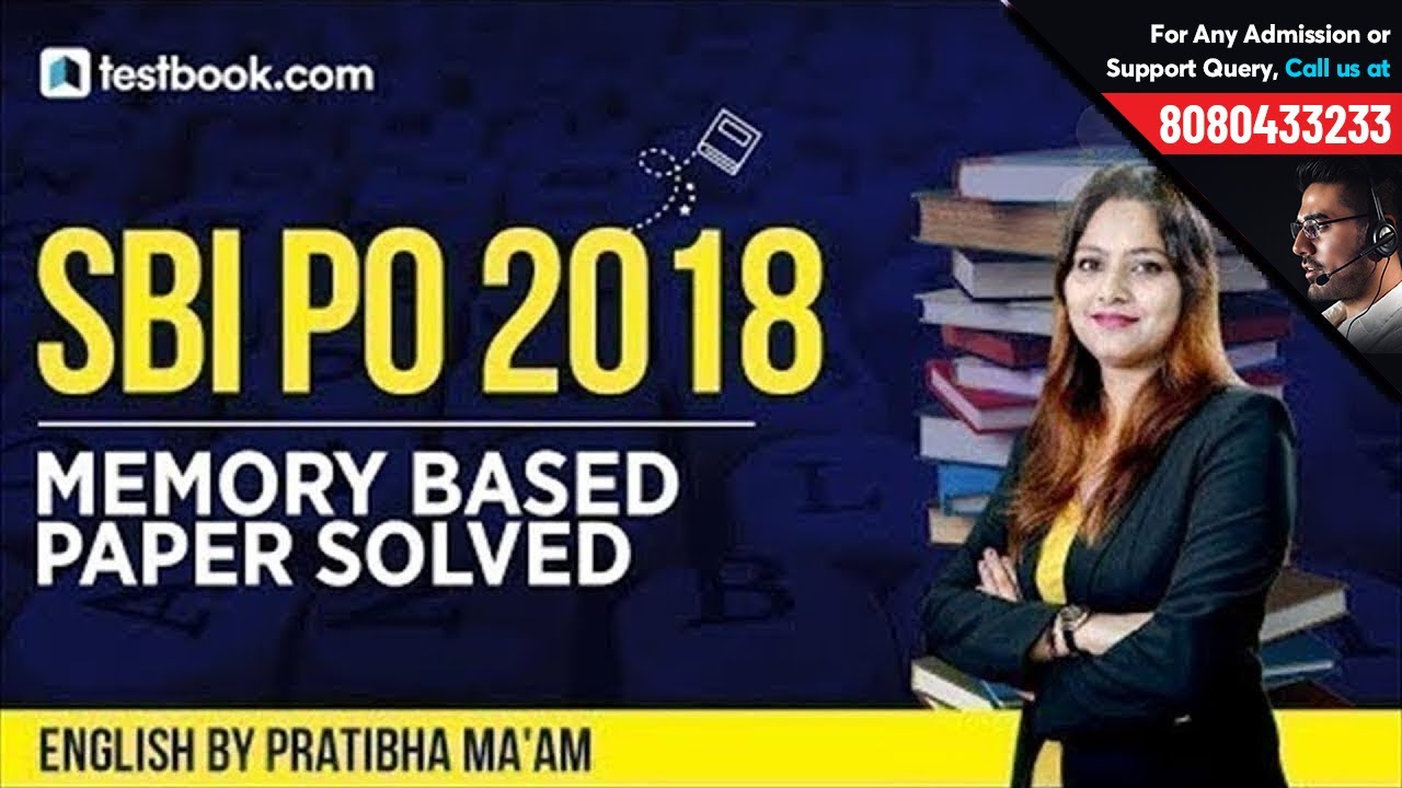 SBI PO 2018 Memory Based Paper Solved by English Expert Pratibha Ma'am | Must Watch!