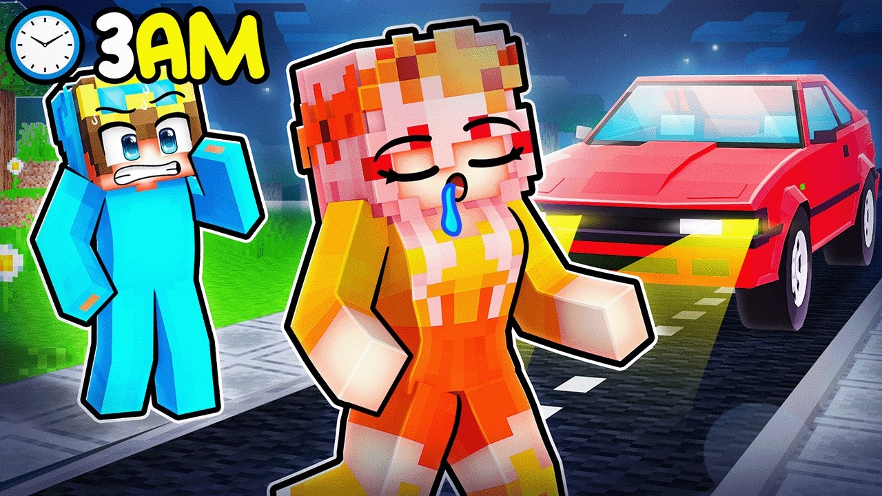 Mia Is SLEEPWALKING At 3AM In Minecraft!