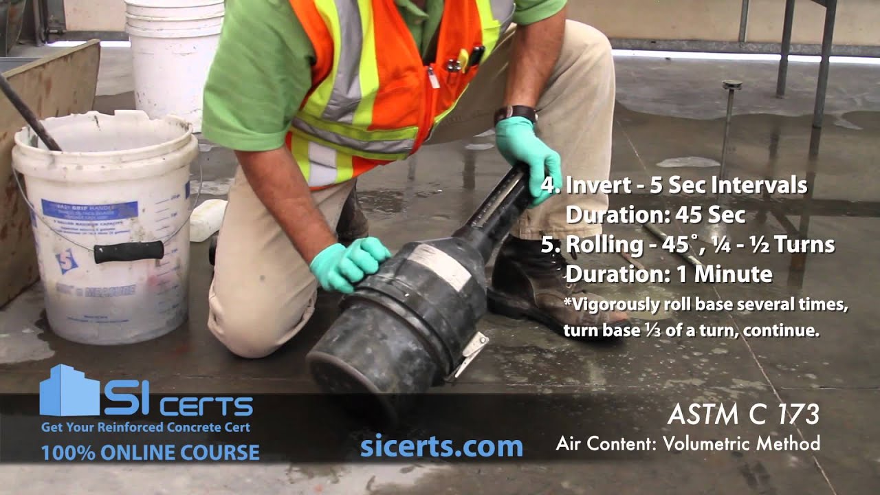 Объемный тест ACI: ACI ASTM C173 (доступна более новая версия, нажмите в правом верхнем углу)