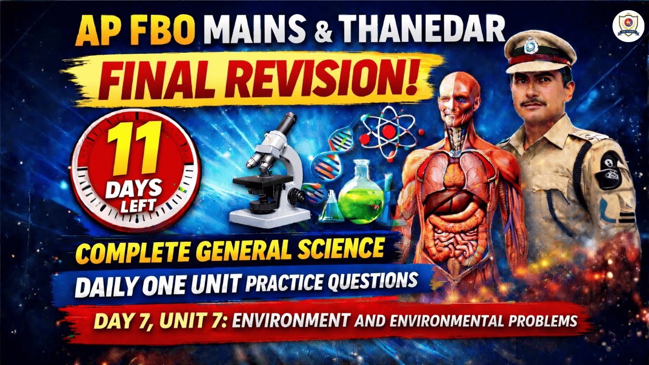 AP FBO Mains General Science Final Revision🔥| Unit 7 | Daily Unit-Wise Practice MCQs by Sushma Mam