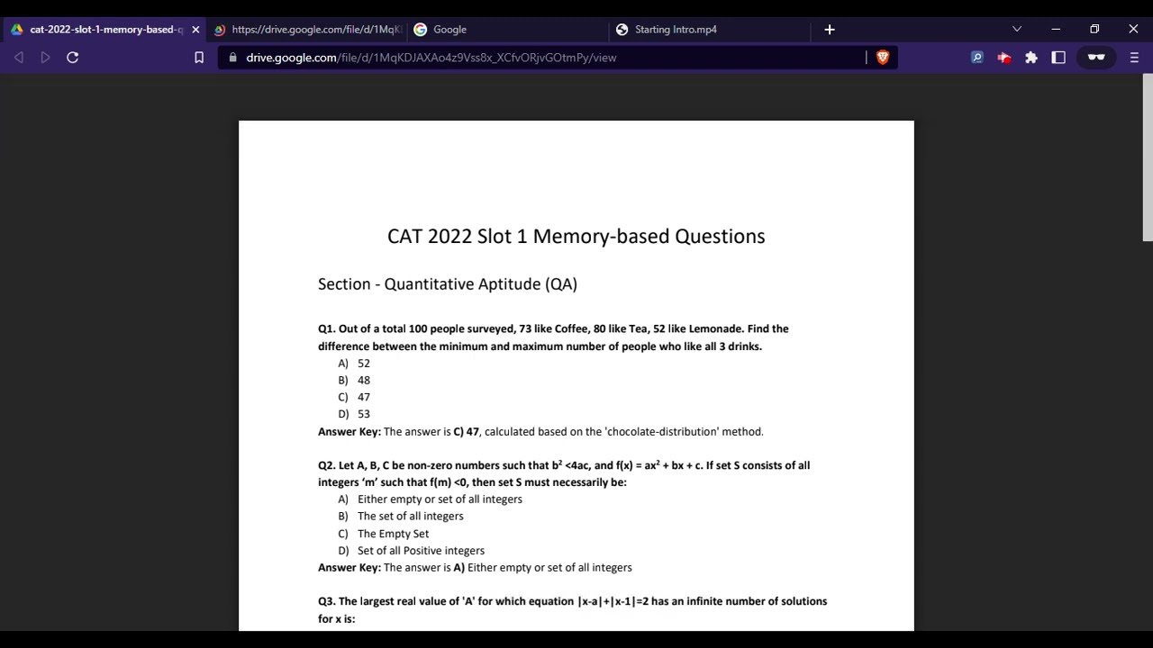 CAT 2022-23 Unofficial Answer Key (Available) - Check CAT 2022 Answer Key PDF Here