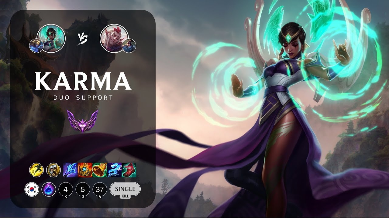 Karma Support vs Rakan - KR Master Patch 13.21