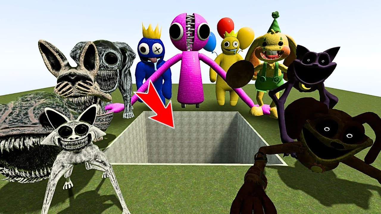 SPARTAN KICKING RAINBOW FRIENDS VS POPPY PLAYTIME CHAPTER 3 VS ZOONOMALY VS BIG HOLE (Garry's Mod)