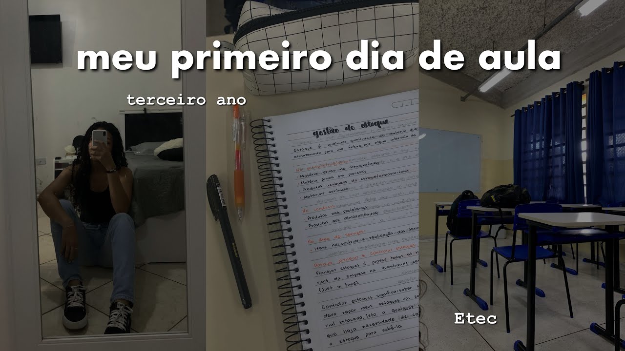 MEU PRIMEIRO DIA DE AULA DO TERCEIRO ANO | Ensino médio, último primeiro vídeo, rotina…