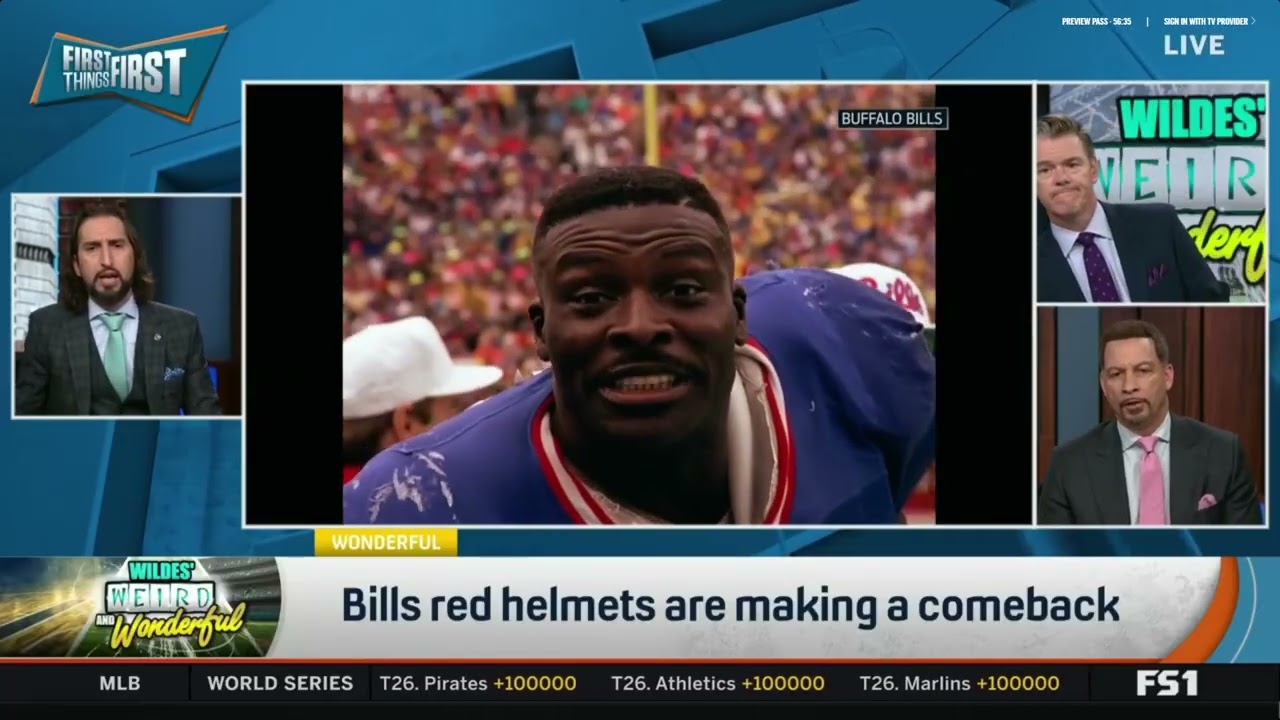 First Things First:  Unnatural Bat Pass & Bills' Red Helmets