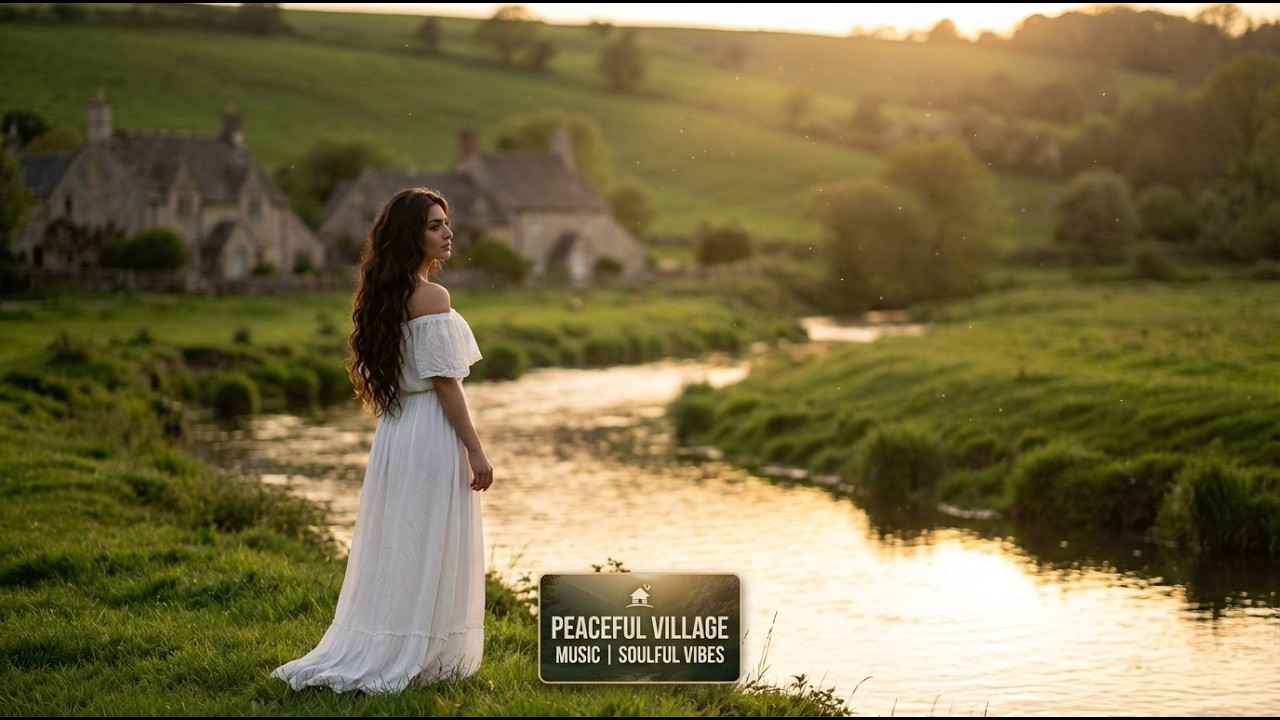 Beautiful Village by the River | Peaceful Nature Music & Ambient Relaxation
