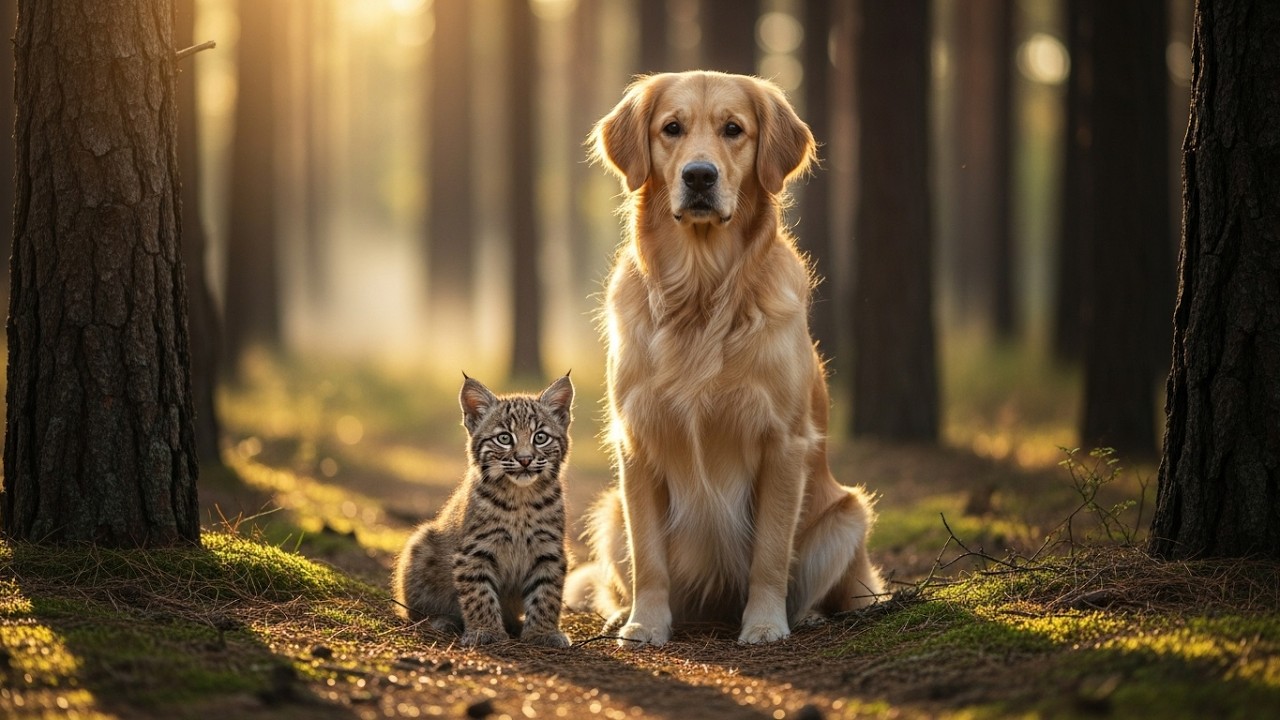 Orphaned Bobcat Left to Die… Until a Brave Dog Becomes His Guardian!