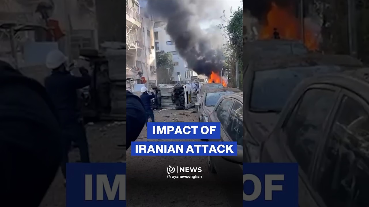Emergency services at site of impact in Tel Aviv following Iranian missile attack