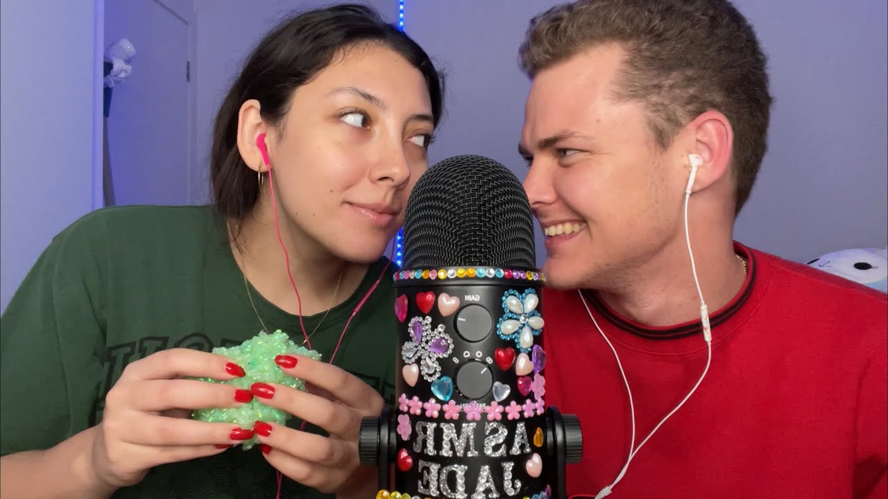 ASMR Slime triggers with @ASMRKJ ❤️ ~lots of slime clicking!!!~ | Whispered