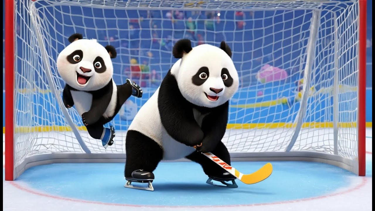 Silly Panda Plays Ice Hockey | Funny and Fun Kids Nursery Rhyme Animation
