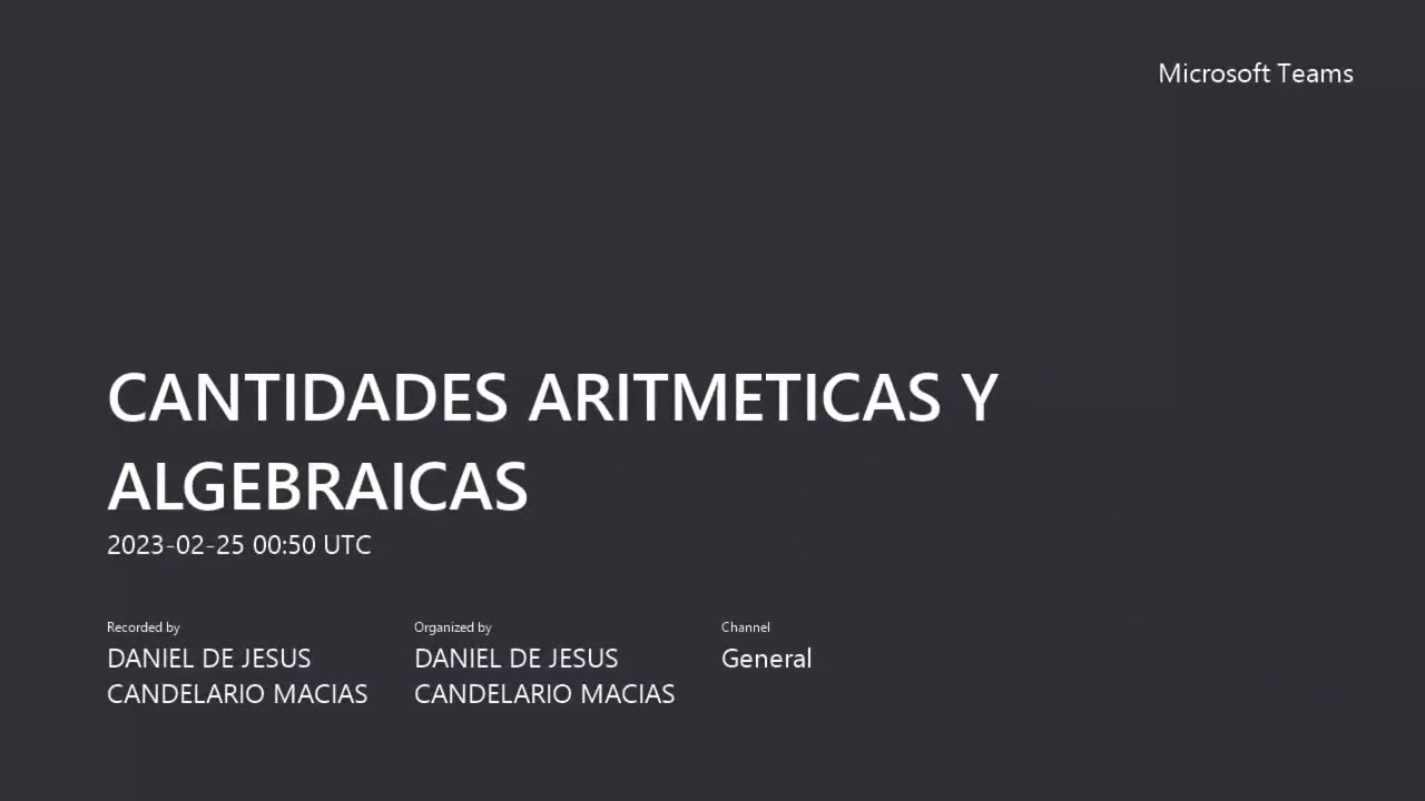 Cantidades Aritmeticas y Algebraicas