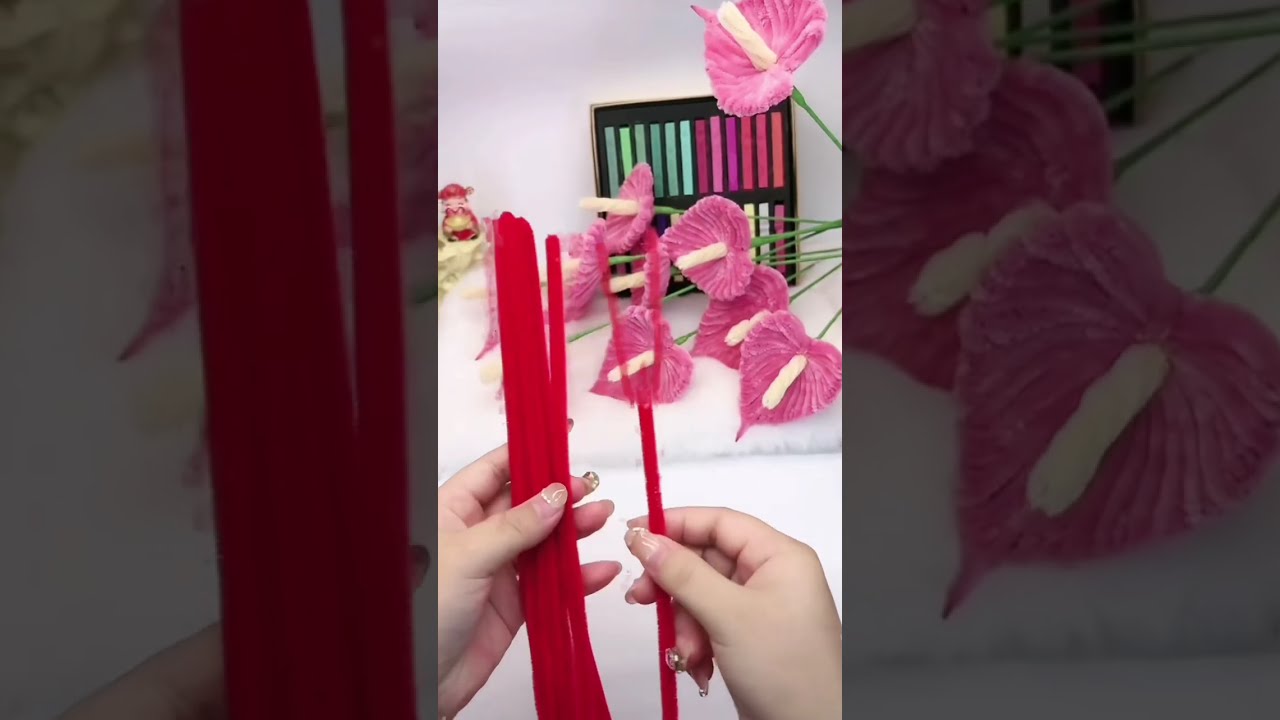 DIY pipe cleaner calla lily flower gift #diy #flowers #gift #craft #handmadegifts #rose #diygift