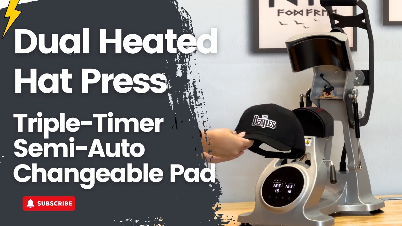 Semi-auto Dual Heat Hat Press for Richardson, Yupoong, Inivi and More Brand Hats!