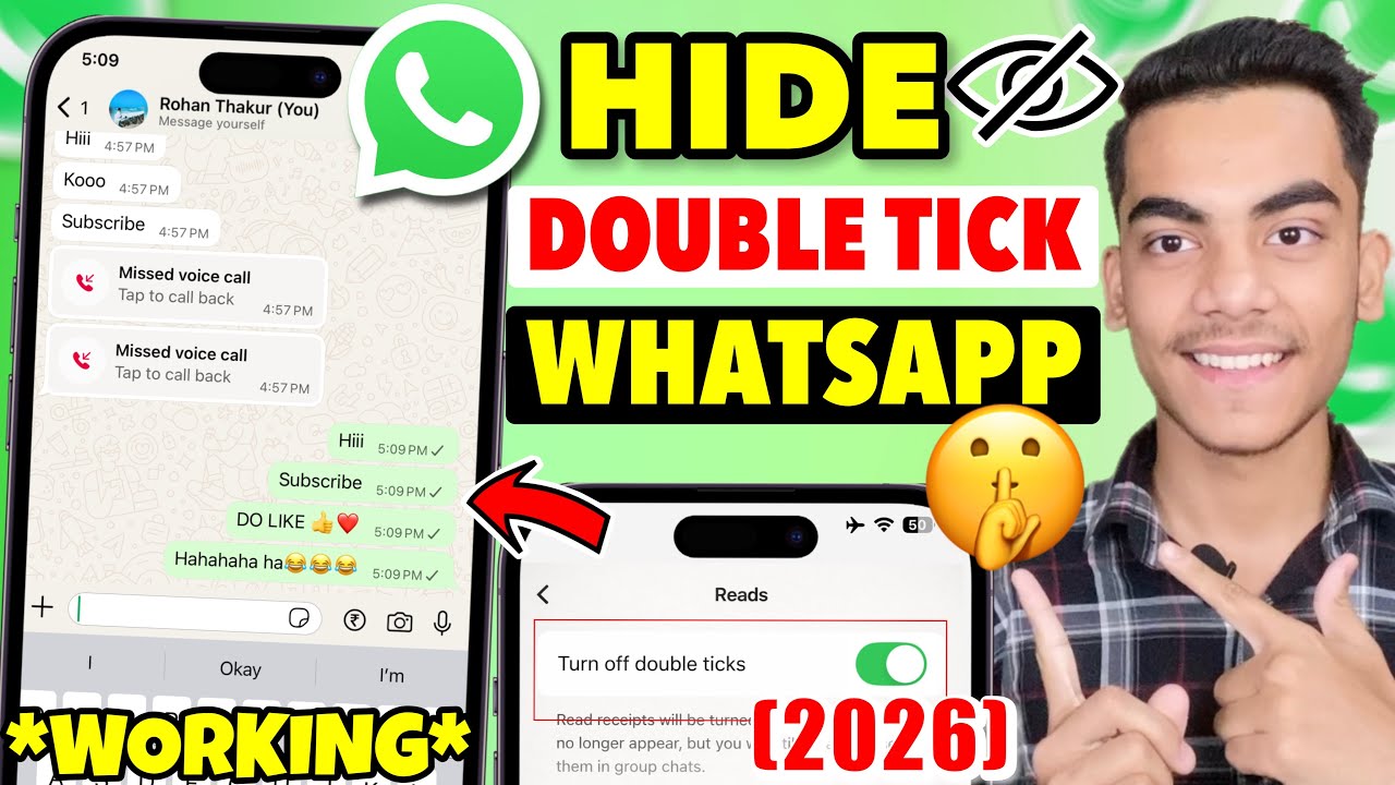 WhatsApp Par Double Tick Kaise Hataye 2026 | Turn Off Double Tick on WhatsApp | WhatsApp Single Tick