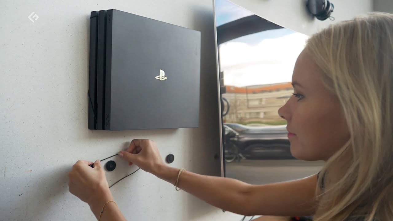 Display or hide PlayStation 4 Pro (PS4 Pro) on the wall in the Wall Mounts by FLOATING GRIP®