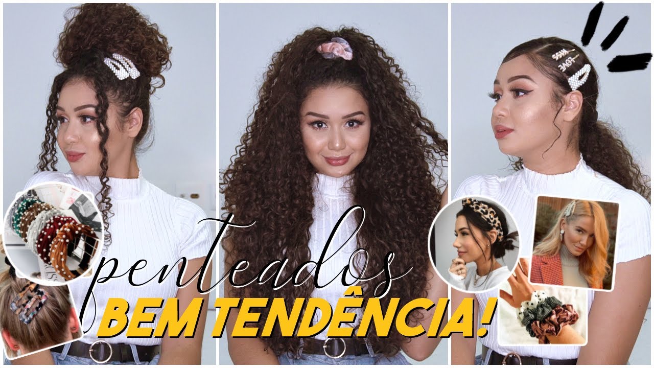 PENTEADOS PARA CABELOS CACHEADOS USANDO ACESSÓRIOS DA MODA! 🔥✨💖