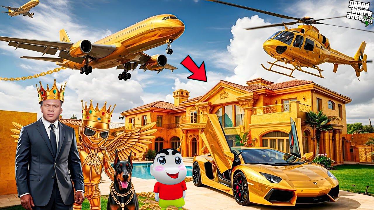 Franklin And Shinchan Become BILLIONAIRE! Life Gold King in GTA 5! Bangla Gameplay